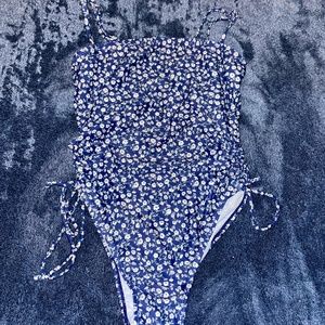 Blue And White Bathing Suit